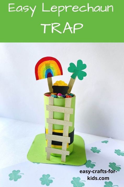 How to make this easy Leprechaun trap Easy Leprechaun Trap, Diy Leprechaun, Leprechaun Trap Project, Leprechaun Tricks, Leprechaun Craft, Sharpie Colors, St Patric, St Patricks Crafts, Irish Luck