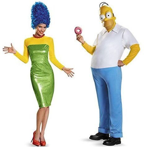 Homer Simpson Costume, Simpson Costume, Simpsons Costumes, Simpsons Halloween, Homer And Marge, Best Couples Costumes, Marge Simpson, Cute Couple Halloween Costumes, The Simpson