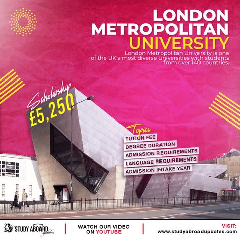 https://youtu.be/_wrqQWsfvvM https://studyabroadupdates.com/ London Metropolitan University, commonly known as London Met, is a public research university in London, England. The University's roots go back to 1848.t is ranked #801-1000 in QS World University Rankings 2023. University In London, London Metropolitan University, London University, Christmas Post, London England, About Uk, In London, Poster Design, University