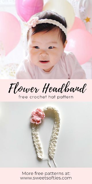 Crochet Baby Headband Free Pattern, Crochet Baby Headband Pattern, Crochet Headband Tutorial, Crochet Flower Headbands, Crochet Headband Pattern Free, Baby Headbands Crochet, Crochet Headbands, Crochet Baby Dress Pattern, Headband Tutorial