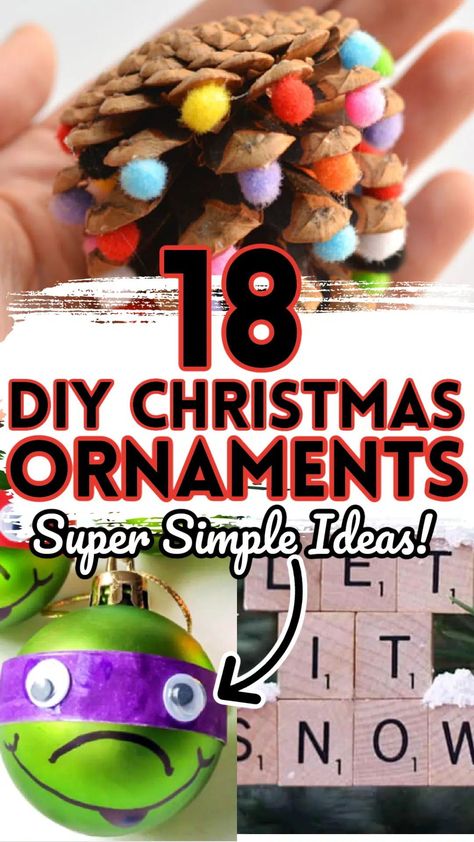 Get ready to make unforgettable holiday memories with your kids! We've gathered 18 unique DIY ornaments to make your Christmas tree extra special. From fun TMNT ornaments to sweet Pom Poms and Pinecone creations, there's something for everyone. Check out our list and pick your favorite ornaments to add a personal touch to your Christmas decor! Easy Christmas Craft, Homemade Ornaments, Holiday Crafts For Kids, Easy Christmas Crafts, Fun Family Activities, Christmas Pins, Family Activity, Holiday Memories, Fun Family