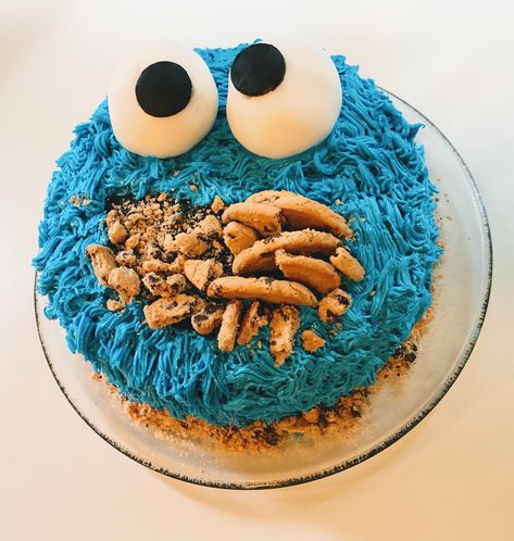 Chips Ahoy Cake, Blue Buttercream Frosting, Chip Ahoy, Frosting Fondant, Chips Ahoy Cookies, Cookie Monster Cake, Cookie Monster Party, Chips Ahoy, Monster Cake