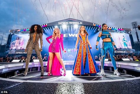 Spice Girls 'miss out on making £4million' after they had to postpone lucrative reunion gigs | Daily Mail Online Viva Forever, Spice World, Croke Park, 2019 Outfits, The Spice Girls, Emma Bunton, Posh Spice, Michael Bolton, Geri Halliwell