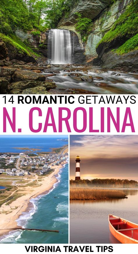 Romantic North Carolina Getaways, Romantic Anniversary Trips, Outer Banks North Carolina Vacation, North Carolina Attractions, Best Romantic Getaways, Best Places To Propose, Couples Weekend, North Carolina Beaches, North Carolina Travel