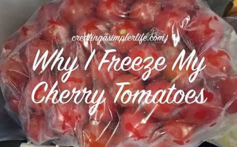 Freezing Tomatoes Easy, Basement Freezer, Freezing Cherry Tomatoes, Freezing Veggies, Canning Cherry Tomatoes, Freezing Tomatoes, Freezing Fruit, Freezing Vegetables, Cherry Tomato Recipes