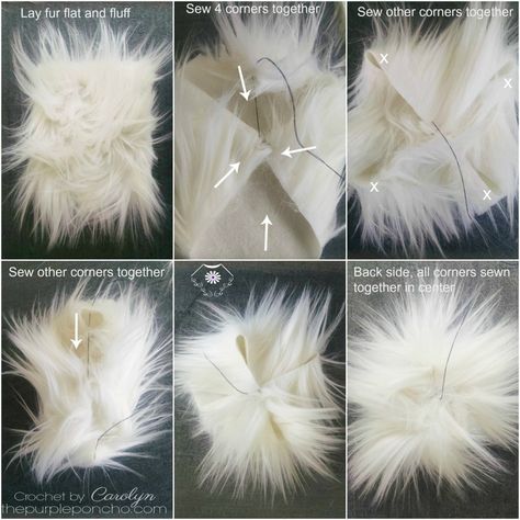 A tutorial on you how to make your own fur pom poms! Fur pom poms on garments are really on trend right now. I’ve seen them on almost everything from ponchos, handbags, scarves, and of c… Fur Accessories Diy, Pom Pom Tutorial, Handmade Beanies, Boyfriend Crafts, Pom Pom Crafts, Hand Crochet Baby Blanket, Gnomes Crafts, Faux Fur Pom Pom, Crochet Patterns For Beginners