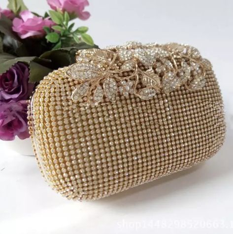 Prom Gold, Gold Evening Bag, Bridal Purse, Velvet Clutch, Rhinestone Clutch, Crystal Clutch, Buy Bags, Wedding Purse, Party Clutch