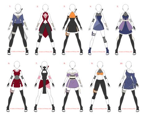 Vtube Inspiration, Kunoichi Outfit, Naruto Clothing, Ninja Outfit, Dragons Clothes, Ninja Girl, Anime Ninja, Clothing Design Sketches, Anime Inspired Outfits