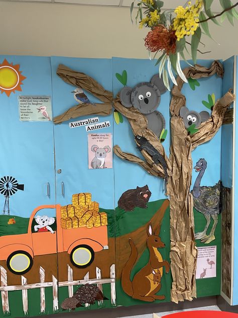 Australia Classroom Decor, Australian Classroom, Library Christmas, Animal Party Theme, Aussie Christmas, Australian Christmas, School Things, Office Christmas Decorations, Australia Day