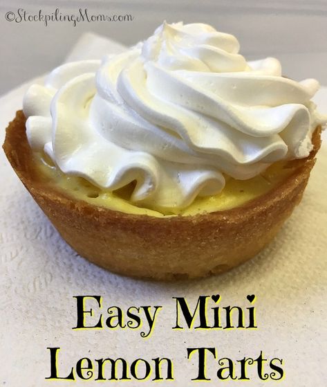 Easy Mini Lemon Tarts Lemon Tarts Mini, Tarts Mini, Oreo Dessert Easy, Mini Lemon Tarts, Lemon Tarts, Meringue Desserts, Low Carb Ice Cream, Tortellini Recipes, Eggless Desserts