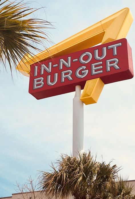 In And Out Burger, In N Out Burger, Beach Wall Collage, In-n-out Burger, In N Out, Bedroom Wall Collage, California Vibe, La Food, Orange Walls