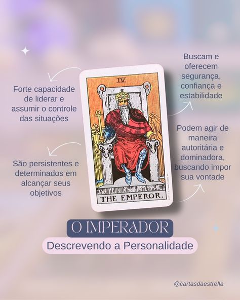 🔮✨ O Imperador no Tarot: uma poderosa energia associada a traços de liderança, estruturação, segurança, disciplina e determinação. 🌟 Essas características refletem uma pessoa confiante, organizada e persistente, capaz de estabelecer e alcançar metas com determinação. 🤔💔 Porém, é importante lembrar que, assim como qualquer energia, o Imperador também pode apresentar aspectos desafiadores, como rigidez, controle excessivo e falta de empatia. 💫✨ Você já encontrou alguém com essa energia? Deix... Tarot Significado, Good Vibes, Supernatural, Witch, Spirituality, Mindfulness, On Instagram