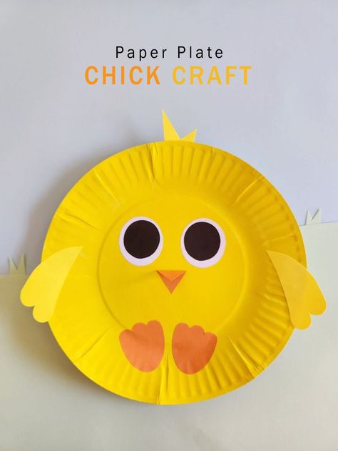 Looking for a fun craft to make with your little ones this Easter? Why not try this cute paper plate chick? He looks adorable and is super simple to make. All you need is the free printable template, some colour paper and a paper plate! You could even colour the template in with markers or pencils. Chick Craft, Easter Chick Craft, Adventure Crafts, Easter Craft Ideas, Crafts For Kids Paper, Craft To Make, Colour Paper, Sea Crafts, Animal Crafts For Kids