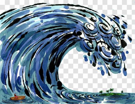 Tsunami Waves Drawing, Tsunami Photography, Tsunami Aesthetic, Tsunami Illustration, Tsunami Drawing, Natural Disasters Art, Cartoon Photography, Tsunami Waves, Project Cover Page