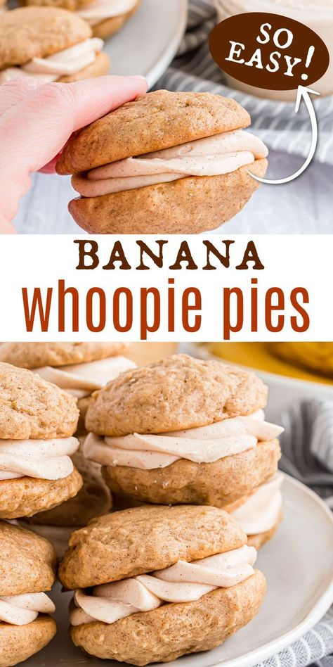 S’mores Whoopie Pie, Banana Whoopie Pies, Whoopi Pies, Whoopee Pie, Crumble Cookie Recipe, Cottage Food, Whoopie Pie Recipe, Coconut Dessert, Cinnamon Cream Cheese