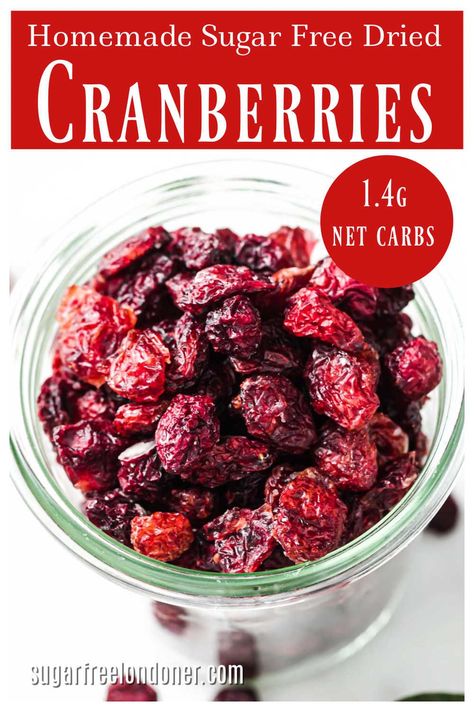 Sugar Free Dried Cranberries! Low Carb Holiday Recipes, Easy Low Carb Snacks, Keto Christmas, Low Carb Sweeteners, Frozen Cranberries, Low Carb Sweets, Low Carb Baking, Cranberry Recipes, Fresh Cranberries