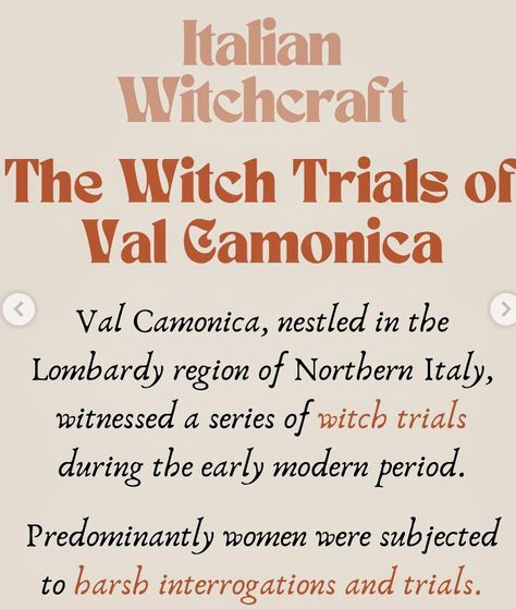 Italian Folk Magic, Italian Witchcraft, Witch Tips, Early Modern Period, Folk Magic, Witch Trials, Witchy Stuff, Northern Italy, Angel Numbers