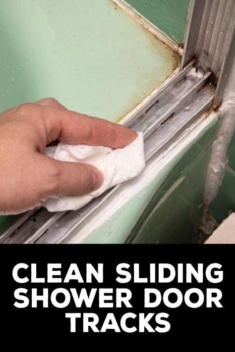 How to Clean Sliding Shower Door Tracks Cleaning Rv Shower Doors, Deep Clean Shower Door, How To Clean A Shower Door, Shower Sliding Door Makeover, How To Clean Shower Door Tracks, Clean Shower Door Track, How To Clean Bathroom Glass Shower Door, Cleaning Shower Door Tracks, How To Clean Shower Glass Doors