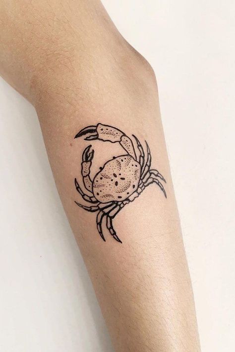 Crab Tattoo For Women, Crab Tattoos, Aquatic Tattoo, Crab Tattoo, African Tattoo, Beginner Tattoos, Petit Tattoo, 4 Tattoo, Bff Tattoos