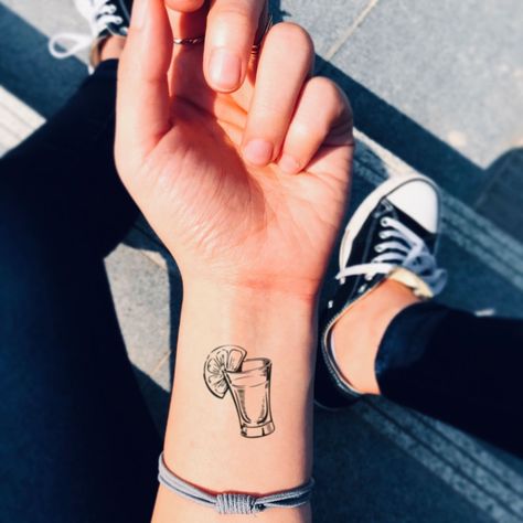 Custom Temporary Tattoo: www.ohmytat.com Instagram: @oh.my.tat * Quantity: 2 Pieces * Size: 1.2 x 1.4 in * Safe and non-toxic, waterproof and FDA passed * High quality non-reflective temporary tattoo * Lasts 2-5 Days depending on different placements * Removes easily with baby oil or makeup remover * Worldwide Shipping Custom Temporary Tattoo: www.ohmytat.com Instagram: @oh.my.tat Heart Temporary Tattoos, Food Tattoos, Bottle Tattoo, Custom Temporary Tattoos, Tattoo Fails, Bff Tattoos, Shot Put, Tequila Shots, Bad Tattoos