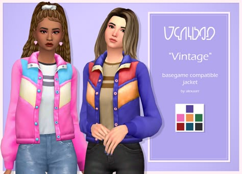 Vintage Jacket | alexaarr on Patreon 1980 Sims 4 Cc, Sims 4 80s, The Sims 4 Maxis Match, Sims 4 Decades Challenge, Sims 4 Cc Maxis Match, Sims 4 Cc Maxis, Sims 4 Mods Cc, Sims 4 Mm Cc, Sims 4 Cc Clothes