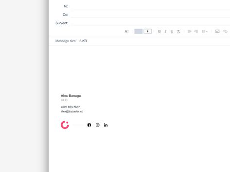 Caviar Email Signature Preview by Alex Banaga Best Email Signatures, Email Signature Design, Ux Web Design, Design Guide, Saint Charles, Show And Tell, Web Design Inspiration, Best Practices, Signature Design