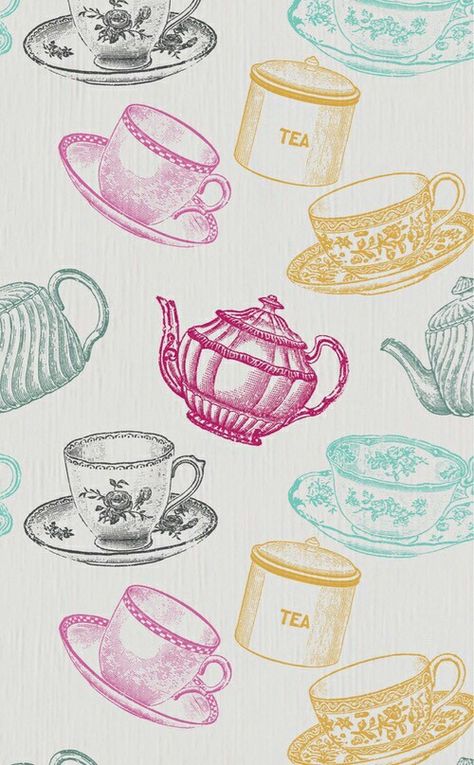 Tea Tea Cup Drawing, Tea Wallpaper, Tea Illustration, Tea Crafts, Sparkle Wallpaper, Tea Party Theme, Drawings Ideas, Vintage Tea Party, Iphone Pictures