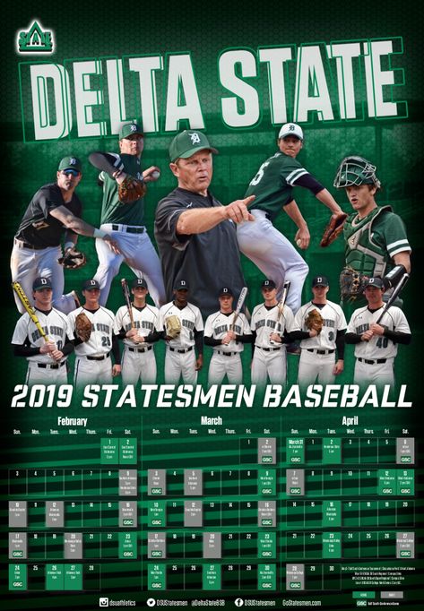 Delta State Baseball schedule poster Conestoga College, Athletic Banquet, Baseball Schedule, Senior Poster, Schedule Poster, Sports Banners, Senior Posters, Team Schedule, High School Baseball