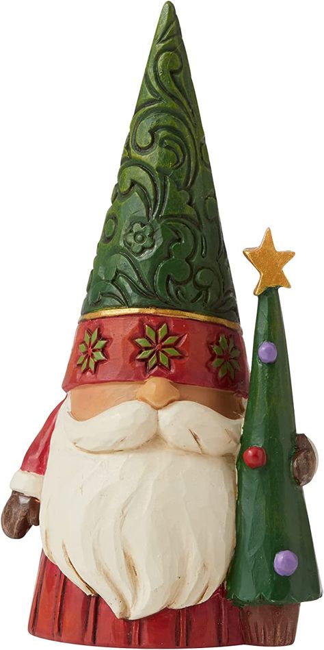 AmazonSmile: Enesco Jim Shore Heartwood Creek Christmas Gnome with Tree Figurine, 4.84 Inch, Multicolor : Home & Kitchen Christmas Boards, Pottery Angels, Jim Shore Christmas, Christmas Clay, Wood Carving Patterns, Jim Shore, Old World Christmas, Wood Carving Art, Colorful Christmas Tree