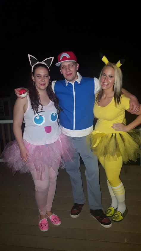 Pokémon Halloween Costumes  Jigglypuff, Ash Ketchum and Pikachu Diy Jigglypuff Costume, Jiggly Puff Costume, Jigglypuff Costume, Pokémon Costume, Ash Ketchum And Pikachu, Ash Costume, Pokemon Halloween Costume, Pokémon Birthday, Pokemon Jigglypuff