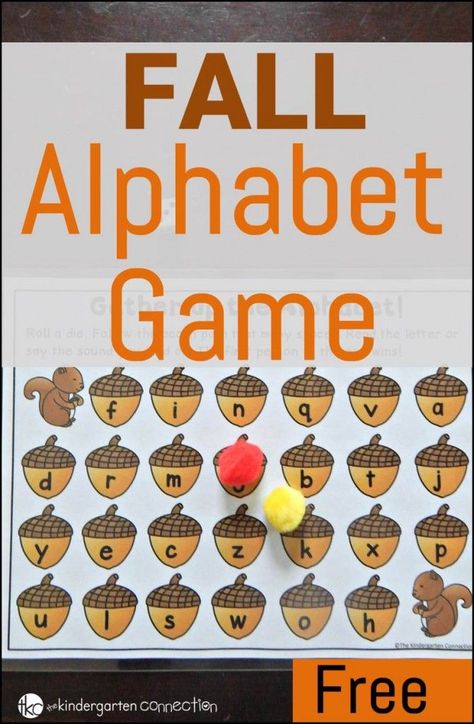 Practice your letters and sounds with this fun and free fall themed alphabet game! #literacy #alphabet #letters #phonics #fall #acorns #freeprintable #preschool #prek #kindergarten Alphabet Games For Kindergarten, Fall Alphabet, Literacy Groups, Sensory Tables, Kindergarten Alphabet, Literacy Activities Preschool, Middle Sounds, Alphabet Game, Christian Preschool