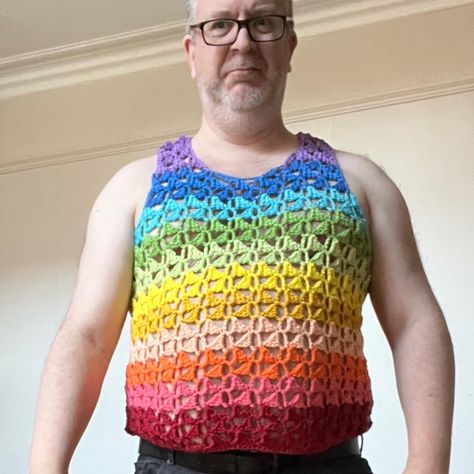 Mens Crochet Tank Top Pattern, Crochet Menswear, Crochet Tank Top Free, Crochet Mens, Crochet Tee, Crochet Men, Tank Top Pattern, Crochet Tank Top, Fall Projects