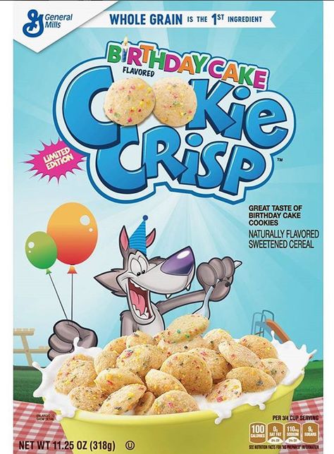 Cookie Crisp Birthday Cake Cereal American Cereal, Cookie Crisp Cereal, Cereal Brands, Camping Products, Cookie Crisp, Birthday Cake Flavors, Healthy Cereal, Cookie Cake Birthday, Birthday Breakfast