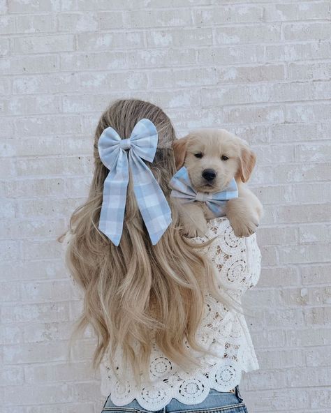 Pale Blue 1" gingham dog bow and matching human hair bow! Normal bow is approx 14cm x 10 cm, attached to dog collar with 12mm elastic Sailor Bow is 13 x 14 cm - Please let me know if you would like a smaller size! Attaches to collar with 18mm Elastic. Hair Sailor Bow is approx 12x8 cm with 7/8inch ties!attached to hair with 45mm alligator clips Preppy Dog, Hair Of The Dog, Dog Accesories, Cute Dog Clothes, Dog Suit, Dog Business, Cute Dog Collars, Sailor Bow, Dog Hair Bows