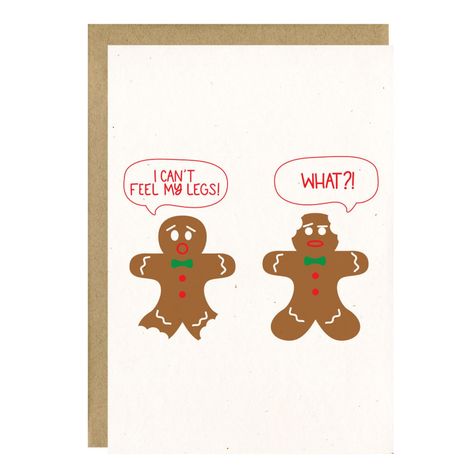 Funny Holiday Card Gingerbread Man Card Funny Christmas | Etsy Watercoloring Ideas, Funny Christmas Cards Diy, Funny Holiday Card, New Bern North Carolina, Gingerbread Cards, Christmas Card Sayings, Christmas Card Ideas, Cute Christmas Cards, Funny Holiday Cards