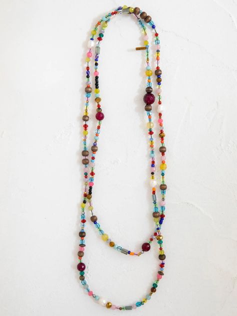 Boho Beaded Necklace, Beads Craft Jewelry, Boho Clothes, Beaded Jewelry Necklaces, Hair Accessories Boho, Beaded Necklace Designs, Jewel Necklace, Handmade Jewelry Necklace, Jewelry Making Necklace