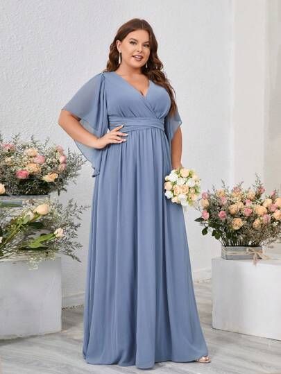 Plus Size Dusty Blue Bridesmaid Dresses, Boho Blue Bridesmaid Dress, Modest Blue Bridesmaid Dresses, Blue Dresses To Wear To A Wedding, Blue Bridesmaid Dresses Plus Size, Dusty Blue Wedding Dress, Plus Size Wedding Guest Dress, Sky Blue Dress, Dusty Blue Bridesmaid Dresses