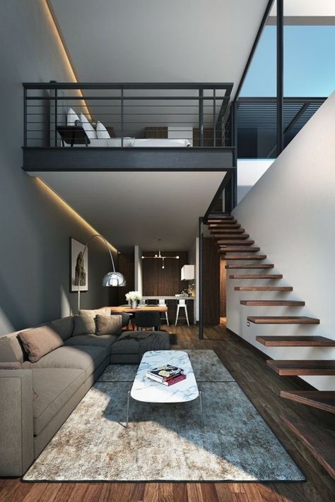 Mezzanine Design, Mezzanine Bedroom, Dream Chasers, Modern House Interior, Interior Design Per La Casa, Modern Home Interior Design, Interior Minimalista, Loft House, 아파트 인테리어