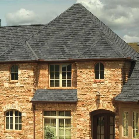 Asphalt shingles are a popular install & roofing material for many homeowners due to their durability, affordability, and versatility. GAF is one of the Solar Shingles, Roof Siding, Asphalt Shingles, Blue Nail, Side Window, Straight Edge, Blue Nails, House Exterior, Roof