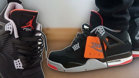 How To Lace Jordan 4 Breds (4 Ways w/ ON FEET) | Featuring 'Breds 2019' (THE BEST WAY!) Concord 11s, Bred 4, Ways To Lace Shoes, Jordan 11s, Lace Shoes, American Video, Air Jordan 4, Educational Videos, Documentary Film