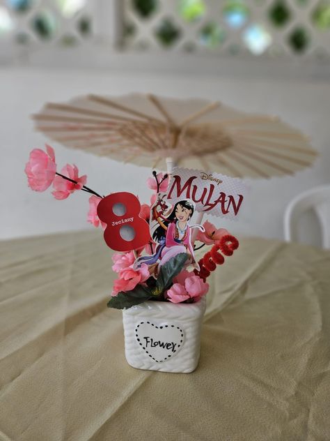 Umbrella Centerpiece, Mulan Birthday, Cherry Blossom Party, Alchemy Art, Twins Baby Shower, Twin Babies, Mulan, 1st Birthday Parties, Quince