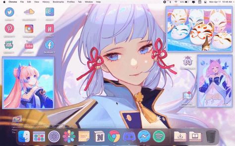 MyWallpaper - Mac App Store Macbook Wallpaper Genshin, Ayaka Homescreen, Genshin Ipad Wallpaper, Laptop Homescreen Aesthetic, Genshin Impact Homescreen, Mac Layout, Kokomi Sangonomiya, Ayaka Kamisato, Macbook Aesthetic