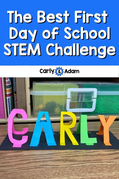 3D Name Tag STEM Challenge Getting To Know You Stem Activities, Back To School Steam Activity, Name Stem Activities, Beginning Of The Year Steam Activities, Steam For 3rd Grade, First Week Of School Stem Activities, 3rd Grade Steam Activities, 3rd Grade Stem Challenge, Stem Introduction Lesson