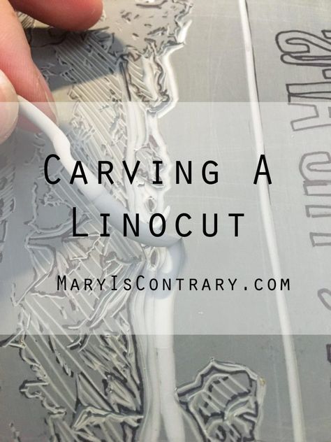 Carving a Linocut - Mary Is Contrary Cabinet Liner, Linocut Printmaking, Linoleum Block, Contour Line, Handmade Stamps, Cross Hatching, Sharp Objects, India Ink, Carving Tools