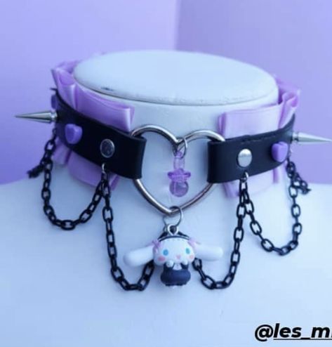 Gothic Chokers Collars, Chockers Ideas, Kawaii Choker, Kalung Choker, Kitten Play Collar, Gothic Chokers, Pastel Goth Fashion, Kittens Playing, Choker Collar