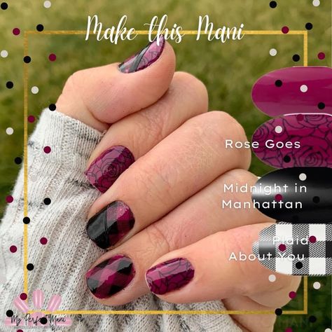 Color Street Rose Goes, Mixed Mani Ideas, Mani Ideas, Nail Color Combos, Mixed Mani, Red Aspen, Street Nails, Neutral Nails, Color Street Nails