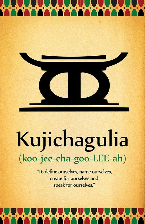 Kwanzaa Day 2 Principle: Kujichagulia Amharic Quotes, Fun Symbols, Days Of Kwanzaa, Kwanzaa Principles, African Words, Egyptian Magic, Kemetic Spirituality, African Symbols, Happy Kwanzaa