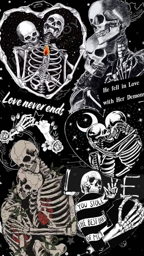 skull love 🖤 #skull #skullwallpaper #wallpaper #aestheticboard #aesthetic #skeleton #skeletonlovers #love #vintage #quotes Wallpaper Aesthetic Skeleton, Skeleton Love Wallpaper, Skull Love Couple, Skull Wallpaper Aesthetic, Skeleton Quotes, Skeleton Cute, Aesthetic Skeleton, Skeleton Wallpaper, Skull Love