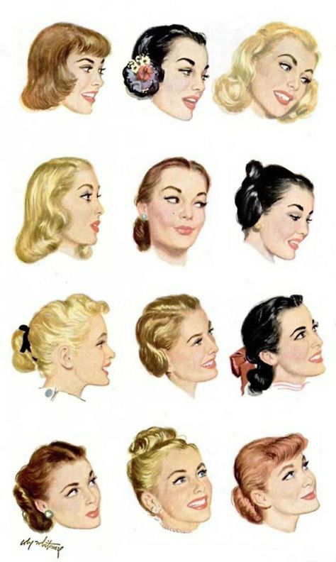 1950s Hairstyle, Cabelo Pin Up, 1930s Hair, Vintage Hairstyle, Arte Pin Up, 1950s Hairstyles, 50s Hairstyles, Mode Retro, Long Hairstyle