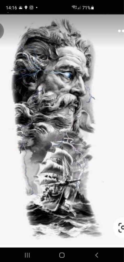 Osho Tattoo, Zeus Tattoos, Poseidon Tattoos, Trident Tattoo, Greek God Tattoo, Poseidon Tattoo, Zeus Tattoo, See Tattoo, Greek Mythology Tattoos